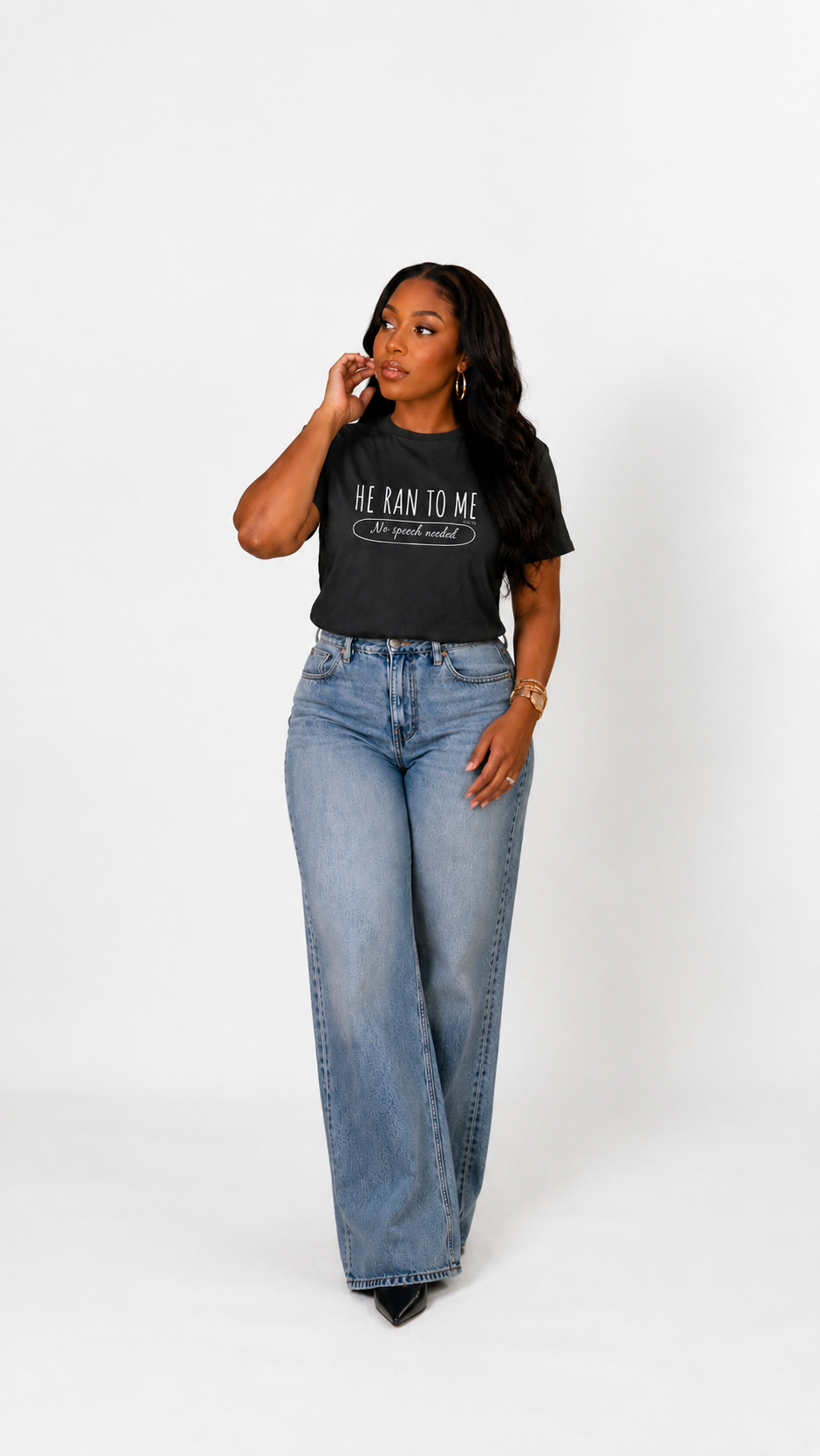 He Ran To Me Tee - Black