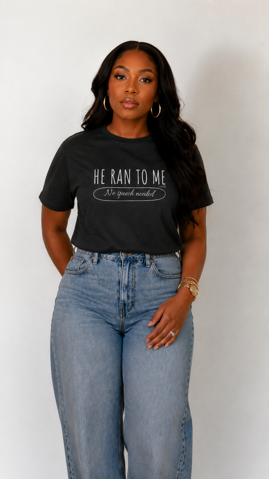 He Ran To Me Tee - Black