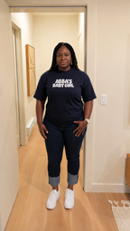 Abba's Baby Girl Oversized Tee - Navy