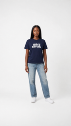 Abba's Baby Girl Oversized Tee - Navy