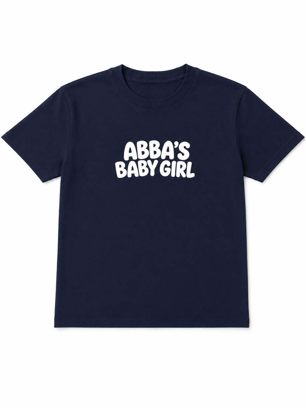 Abba's Baby Girl Oversized Tee - Navy