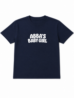 Abba's Baby Girl Oversized Tee - Navy